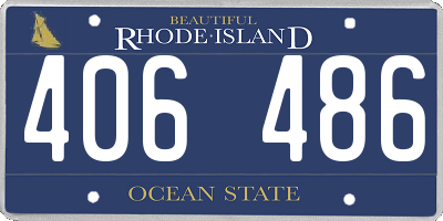 RI license plate 406486