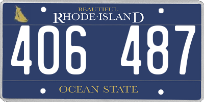 RI license plate 406487