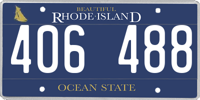 RI license plate 406488