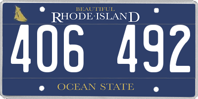 RI license plate 406492