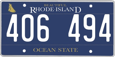 RI license plate 406494