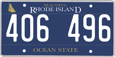 RI license plate 406496