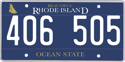 RI license plate 406505