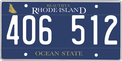 RI license plate 406512