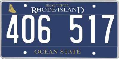 RI license plate 406517