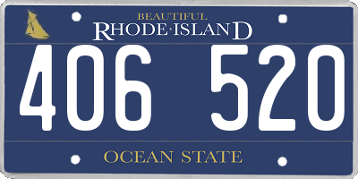 RI license plate 406520