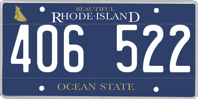 RI license plate 406522