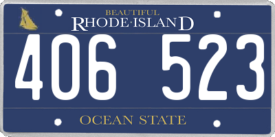 RI license plate 406523