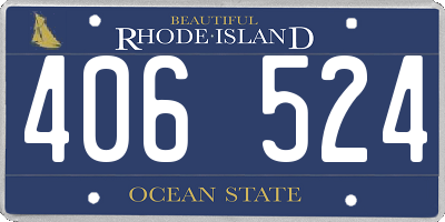RI license plate 406524