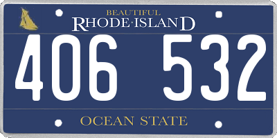 RI license plate 406532