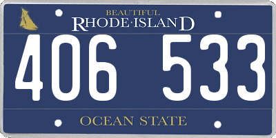 RI license plate 406533