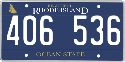 RI license plate 406536