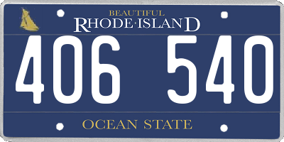 RI license plate 406540