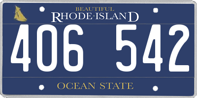 RI license plate 406542