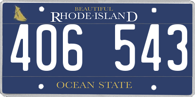 RI license plate 406543