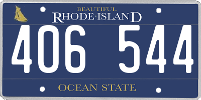 RI license plate 406544