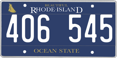 RI license plate 406545