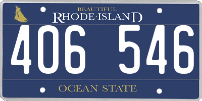 RI license plate 406546