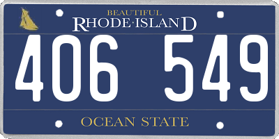 RI license plate 406549