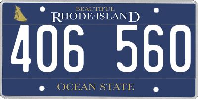 RI license plate 406560