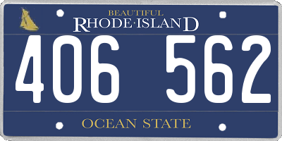 RI license plate 406562