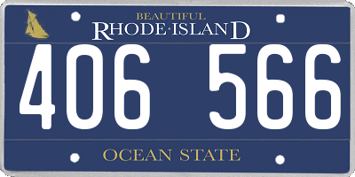 RI license plate 406566