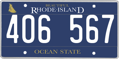 RI license plate 406567