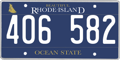 RI license plate 406582