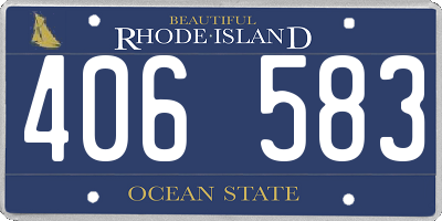 RI license plate 406583