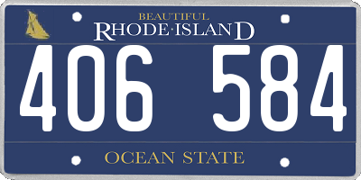 RI license plate 406584