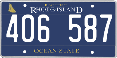 RI license plate 406587