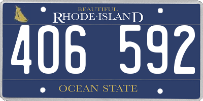 RI license plate 406592
