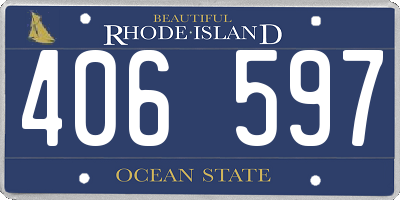 RI license plate 406597