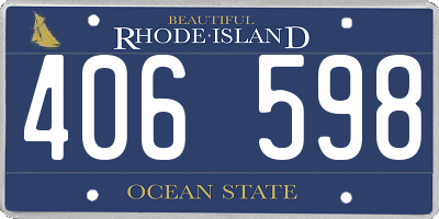 RI license plate 406598