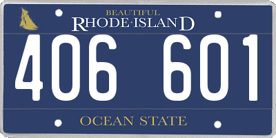 RI license plate 406601