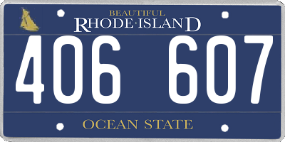 RI license plate 406607