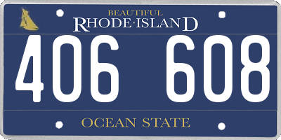 RI license plate 406608