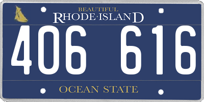 RI license plate 406616