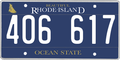 RI license plate 406617