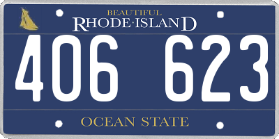 RI license plate 406623