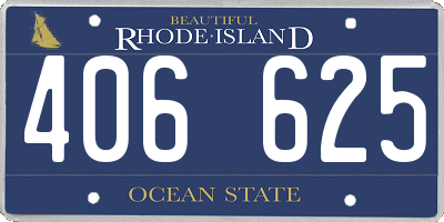 RI license plate 406625