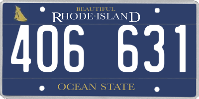 RI license plate 406631