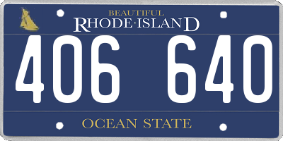 RI license plate 406640