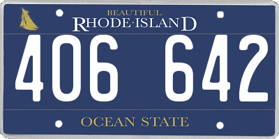 RI license plate 406642