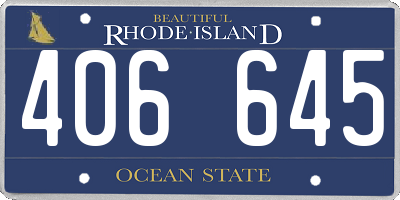 RI license plate 406645