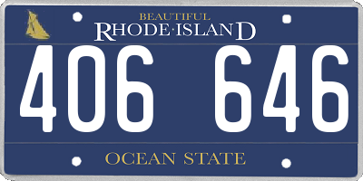 RI license plate 406646