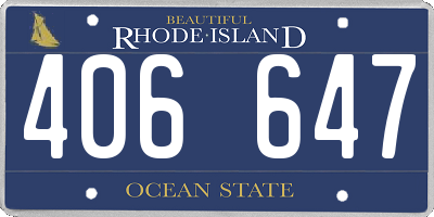 RI license plate 406647