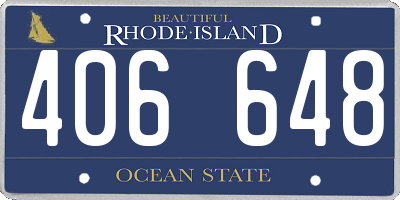 RI license plate 406648