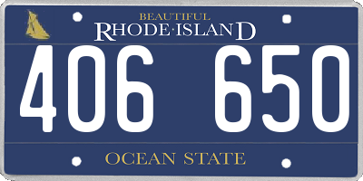 RI license plate 406650