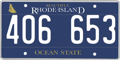 RI license plate 406653